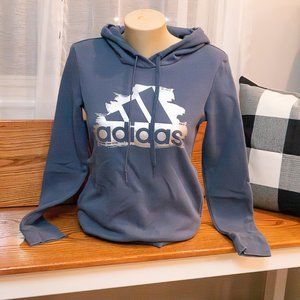 Adidas Hoodie with Silver Logo and Pockets Size XSmall
